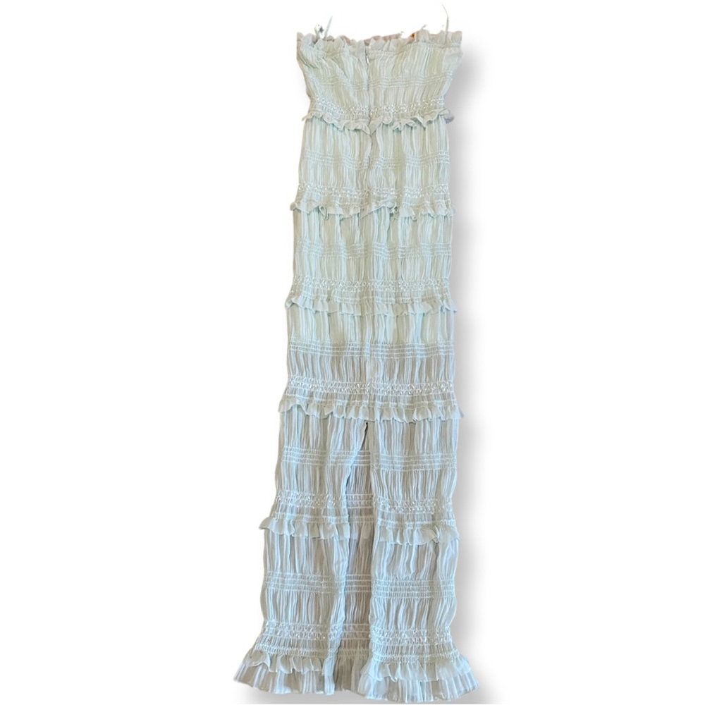 Ruffle Light Blue Shimmer Dress - Picture 3 of 4